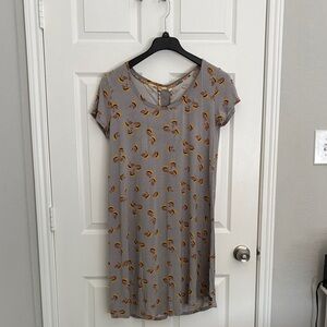 Matilda Jane Gray Dress with Yellow and Orange Floral Accents